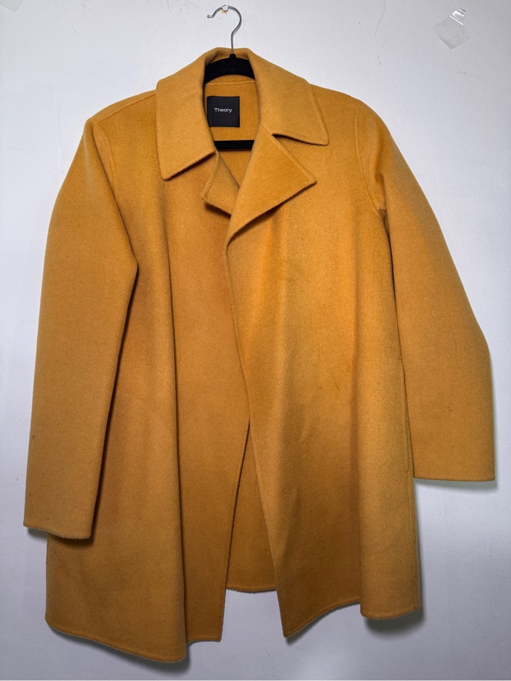 Theory Womens Mustard Wool Blend Coat